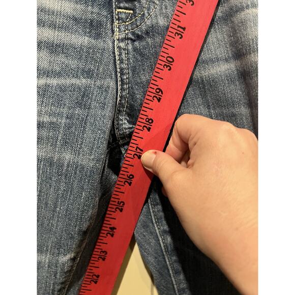 Big Star Billie Boyfriend Distressed Crop Jeans Size 27 Frayed Hem Relaxed Fit - Picture 3 of 10